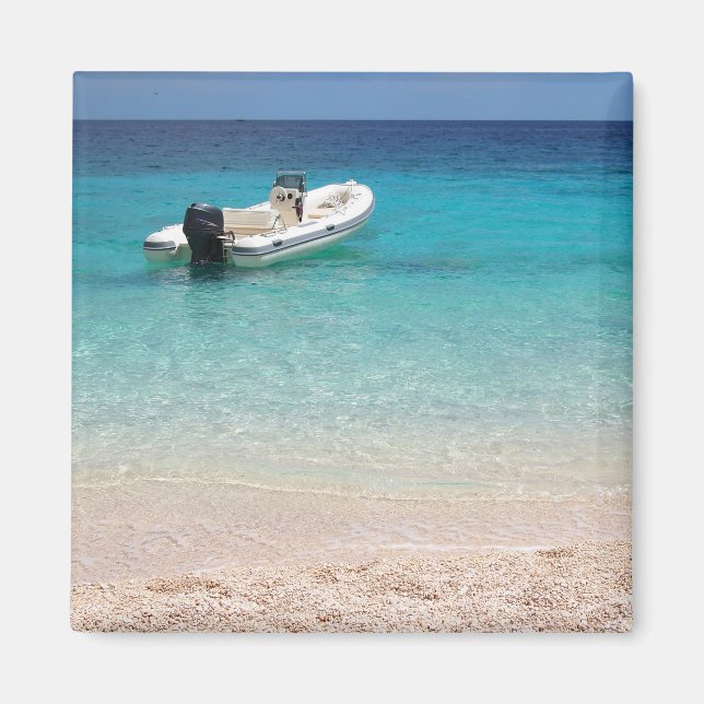 Barco de velocidad en el imán marino azul (Frente)