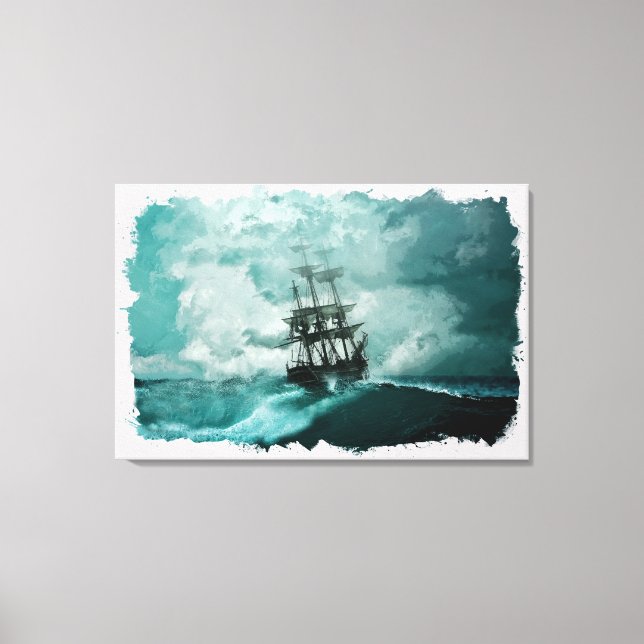 Barco en arte digital marino océano (Anverso)