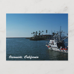 Barco en Oceanside, postal de California