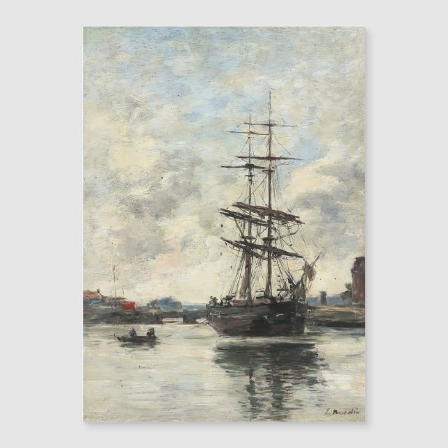 Barco en Touques Eugene Boudin (francés, 1824-189) (Anverso)