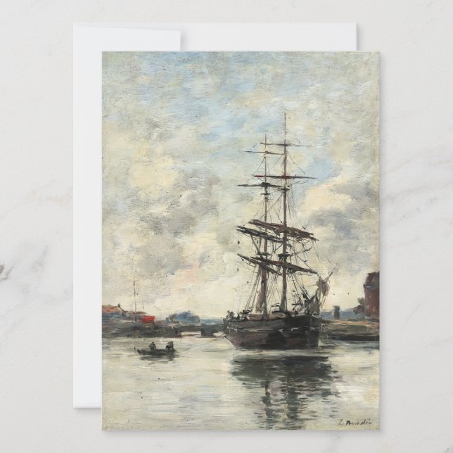 Barco en Touques Eugene Boudin (francés, 1824-189) (Anverso)