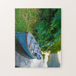 Barco en un lago. Rompecabezas de Jig Saw