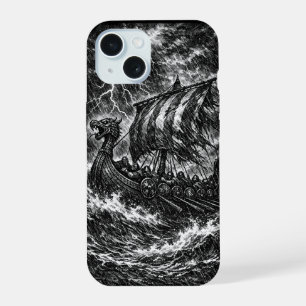 Barco largo vikingo en la tormenta — Ink Saga Art