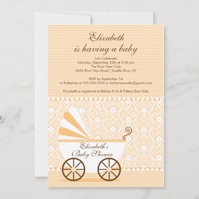 Barco o chica de la invitación de Baby Shower para (Anverso)