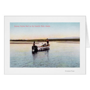 Barco pesquero esquimal en el río