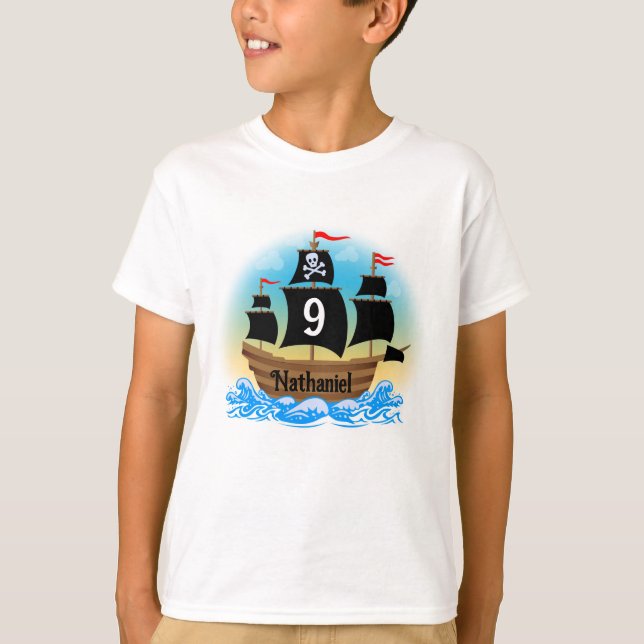 Barco pirata Camisa de cumpleaños (Anverso)