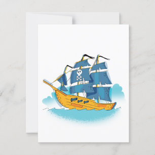 Barco pirata de dibujos animados lindo