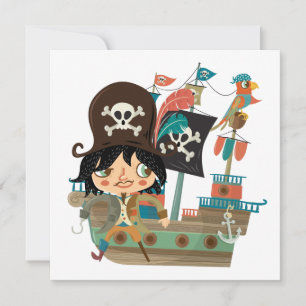 Barco pirata y pirata