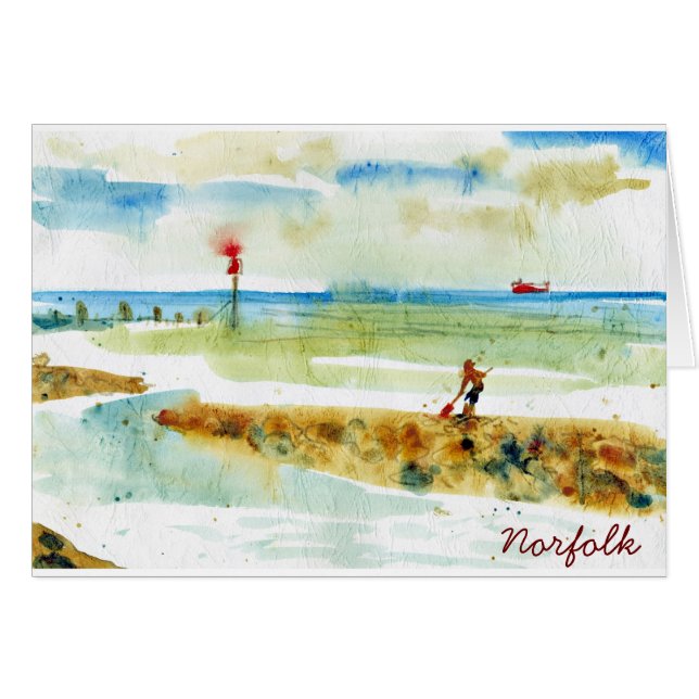 Barco rojo en Mundesley, Norfolk (Anverso (Horizontal))