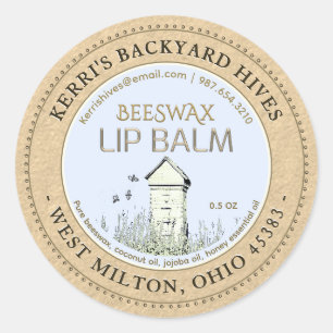 Barco trasero Hives Beeswax Lip Balm Mini Etiqueta