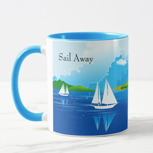 Barco velero Café Azul Taza de té Mug (Subido por el creador)