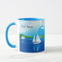 Barco velero Café Azul Taza de té Mug
