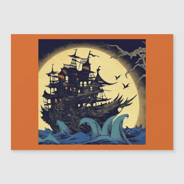 Barco velero embrujado Woodblock 4 (Anverso)