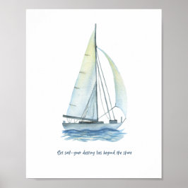 Barco y Mar, Póster Motivacional