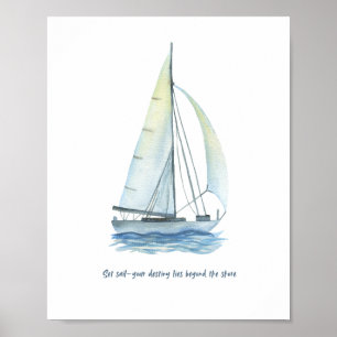 Barco y Mar, Póster Motivacional