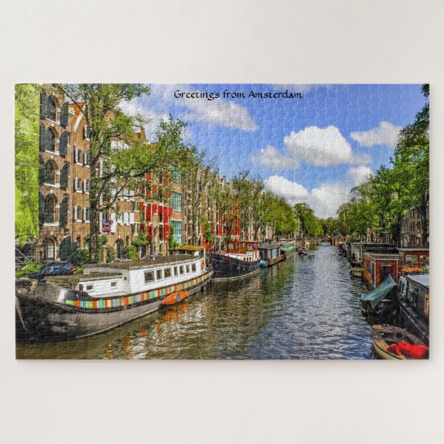 Barcos Casa Amsterdam. Rompecabezas (Horizontal)