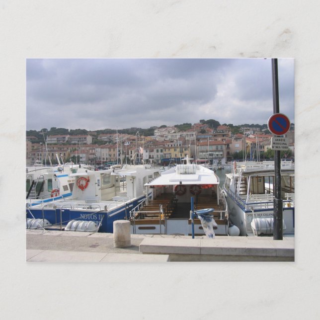 Barcos con postal de Marsella (Anverso)