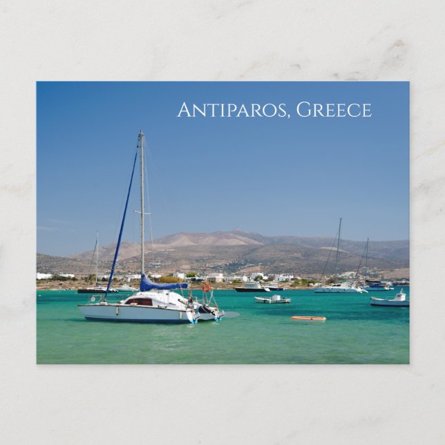 Barcos de Antiparos Isla Griega Postal (Anverso)
