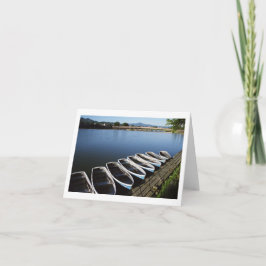 Barcos de fila en Arashiyama, tarjeta de saludo de