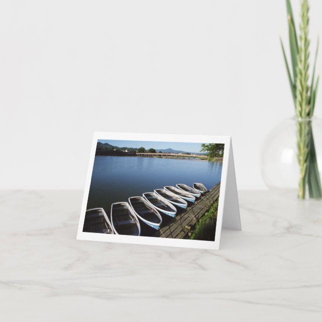 Barcos de fila en Arashiyama, tarjeta de saludo de (Anverso)