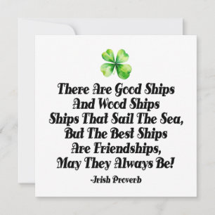 Barcos de la Amistad Irlandesa Proverbio Trébol de