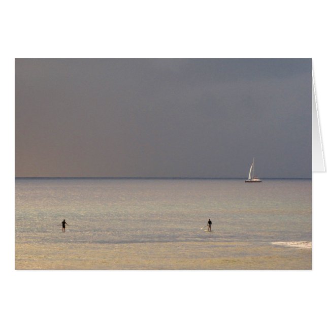 Barcos de remo al atardecer en Maui (Anverso (Horizontal))