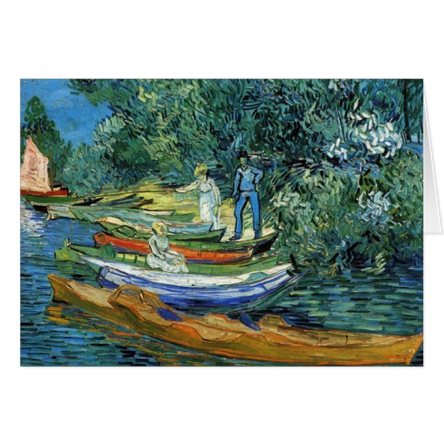 Barcos de Rowing de Van Gogh en los bancos del (Anverso (Horizontal))