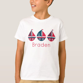 Barcos de vela a rayas camiseta personalizada