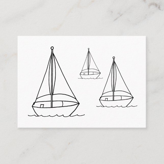 Barcos de vela Colocando tarjetas de visita (Anverso)