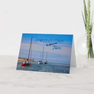 Barcos de vela con tarjeta de cumpleaños ancla par