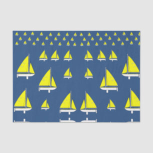 Barcos de vela de papel de seda decorativos amaril