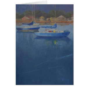 Barcos de vela en el puerto azul