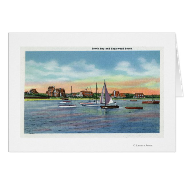 Barcos de vela en Lewis Bay, Englewood Beach View (Anverso (Horizontal))
