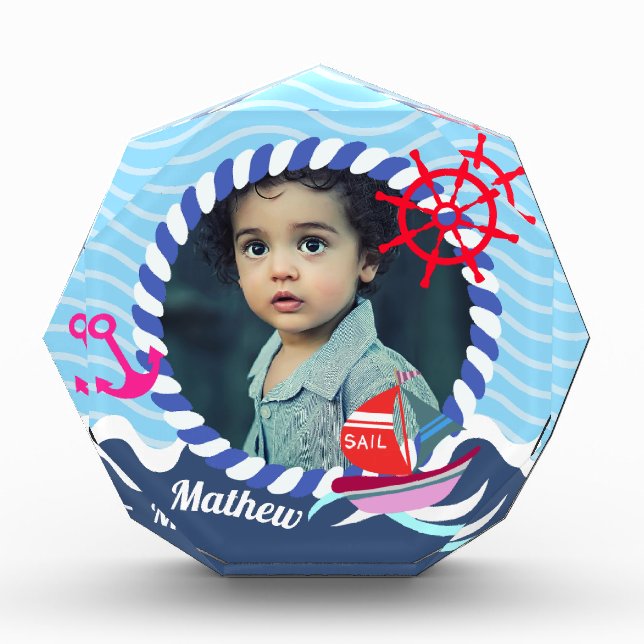 Barcos Divertidos Foto Azul Marino (Anverso)