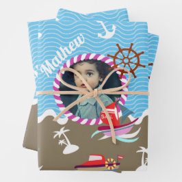 Barcos divertidos Foto Hojas de papel de envolvimi