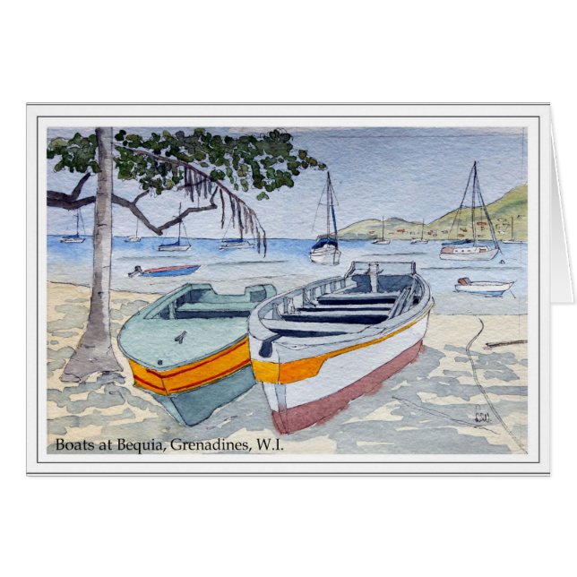 Barcos en Bequia, granadinas, W.I. (Anverso (Horizontal))