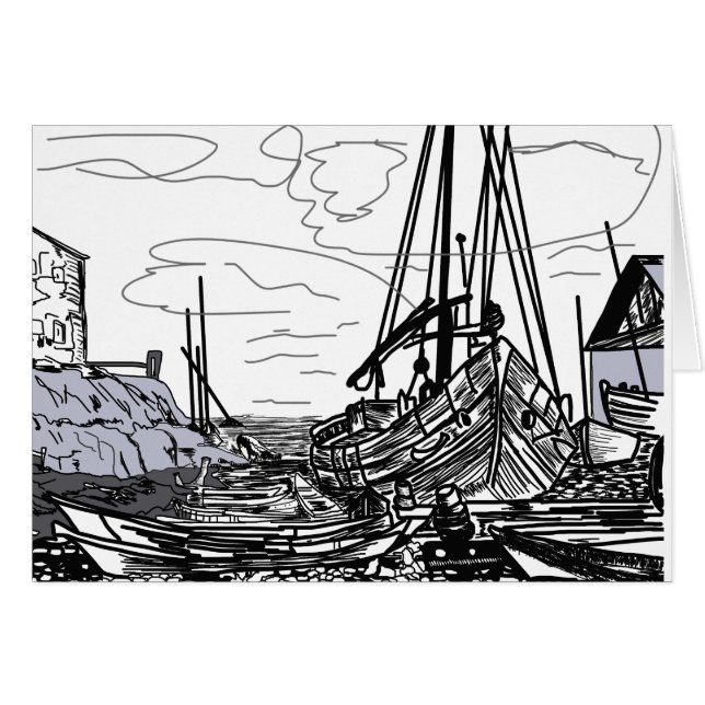 barcos en el mar (Anverso (Horizontal))