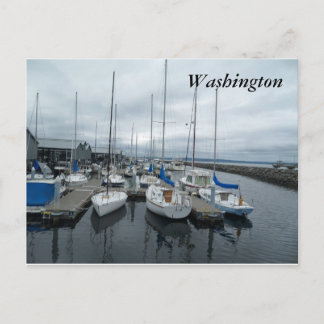 Barcos en postal del estado de Washington