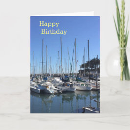 Barcos en tarjeta de felicitaciones del feliz