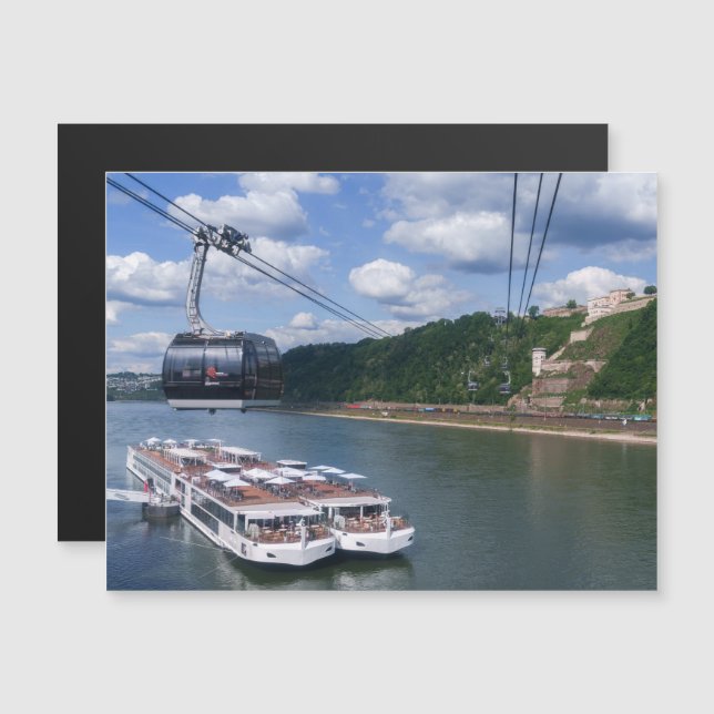 Barcos fluviales en Deutsches Eck con castillo dis (Anverso/Reverso)