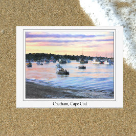 Barcos Langosteros al Crepúsculo Cape Cod Tarjeta
