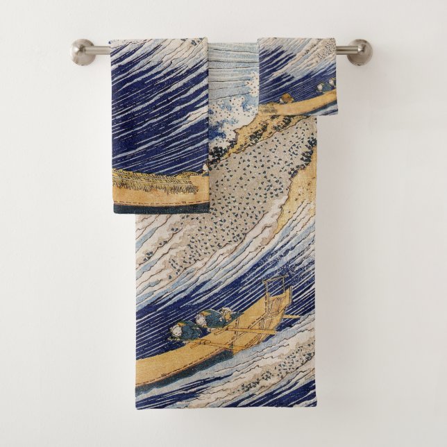 Barcos marinos de las olas del océano de Hokusai (In situ)