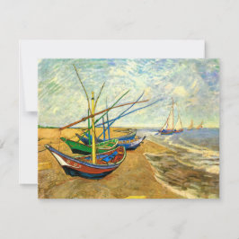 Barcos pesqueros Van Gogh en la playa de Saintes M