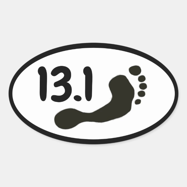 Barefoot Half Marathon Pegatina (Anverso)