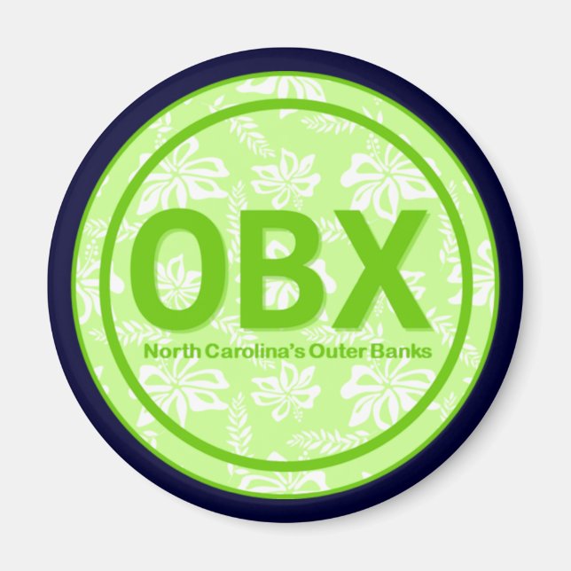Bares exteriores de OBX NC Imán de flor verde (Frente)
