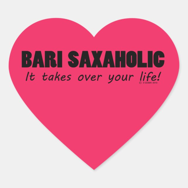 Bari Saxaholic Life Heart Pegatina (Anverso)