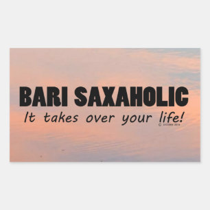 Bari Saxaholic Life Rectangular Pegatina