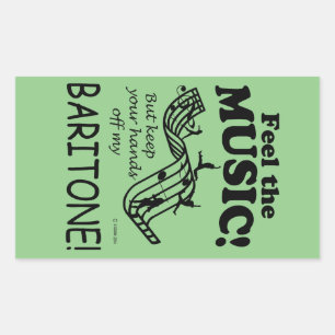 Baritone Siente La Música Pegatina Rectangular