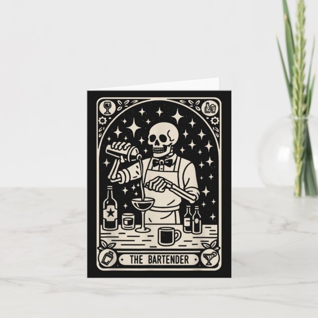 Barm mixólogo de Halloween con tarjeta Tarot de Ba (Anverso)