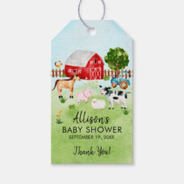 Barn Animales Baby Shower Favorecen la etiqueta de